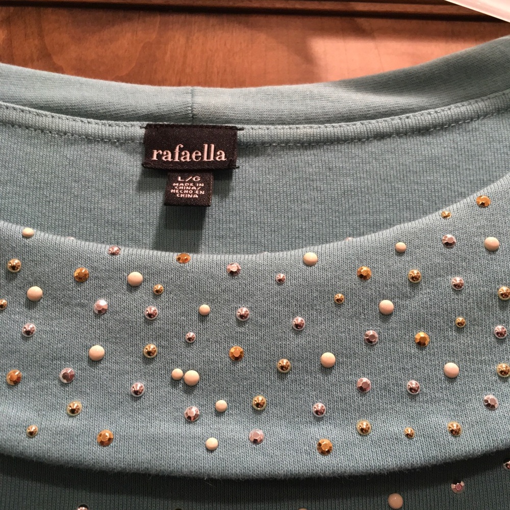 Rafaella Teal Top with Gold and Silver Accents